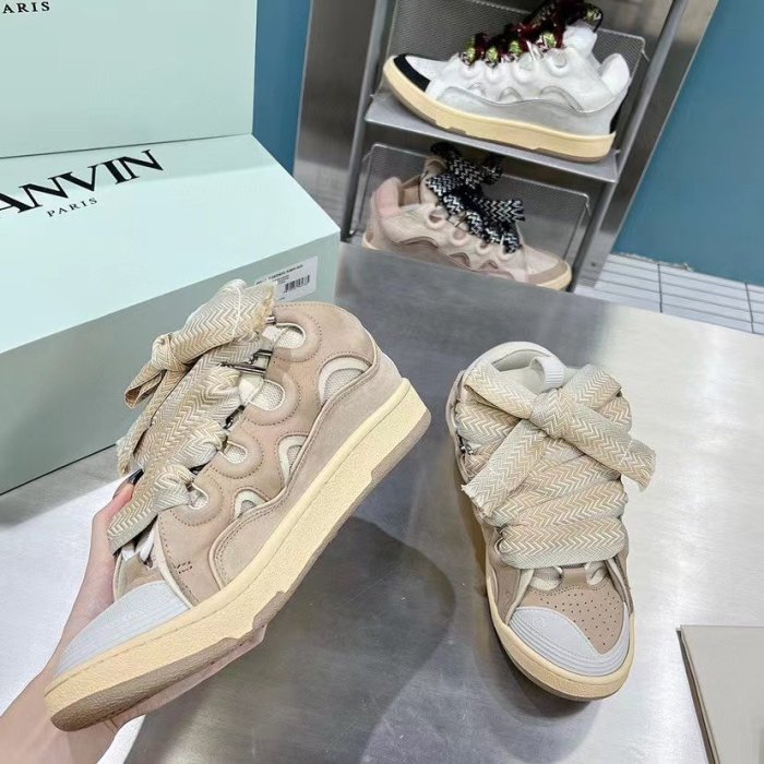 Lanvin Curb Sneaker White Beige