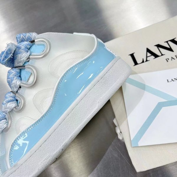 Lanvin Curb Sneaker White Light Blue