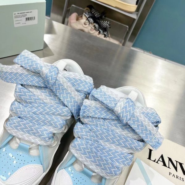 Lanvin Curb Sneaker White Light Blue