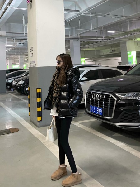 Moncler Maya Hooded Puffer Shiny Jacket