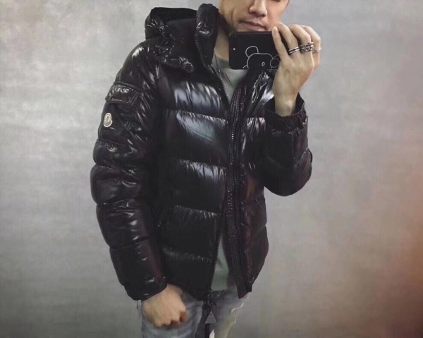 Moncler Maya Hooded Puffer Shiny Jacket