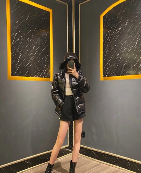 Moncler Maya Hooded Puffer Shiny Jacket