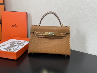  Handbags Hermes Kelly size:19.5 cm