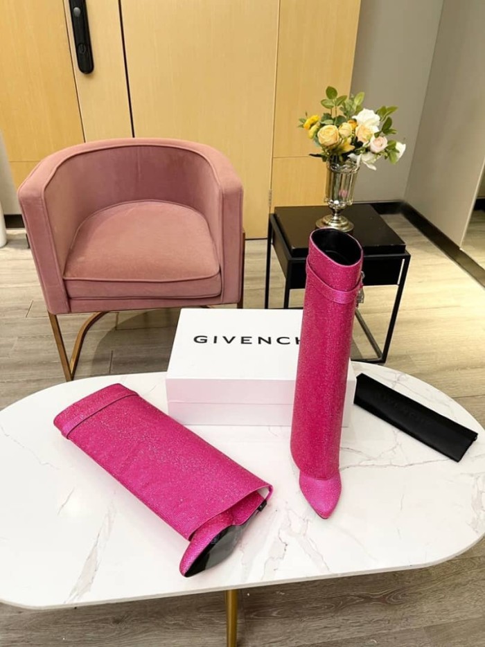 Givenchy Women Shark Lock Boots In Strass pink