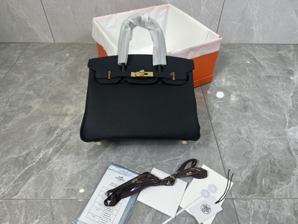 HERMES Birkin Togo Calfskin Birkin Bag Handbag Women's Noir Black H027633CC89 size 30*16*22 cm