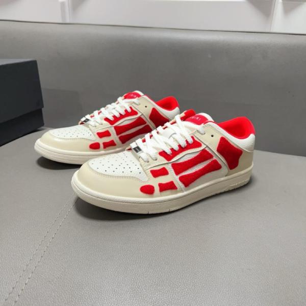 AMIRI Skel Top Low White Red Chenille