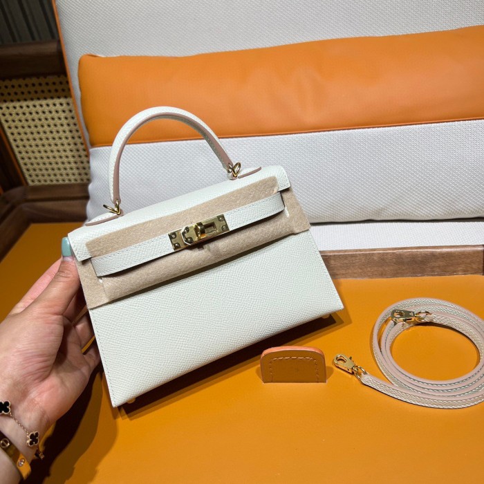  Handbags Hermes mini kelly  size:19 cm