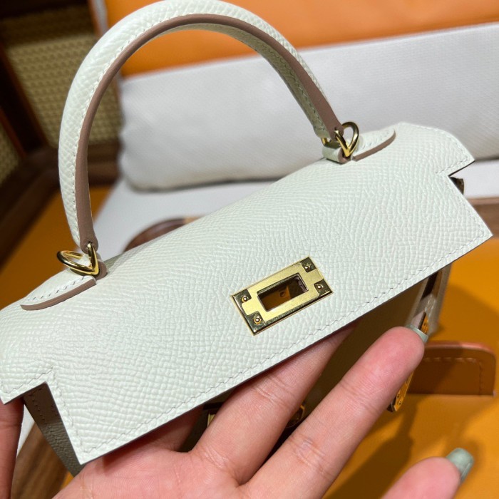  Handbags Hermes mini kelly  size:19 cm