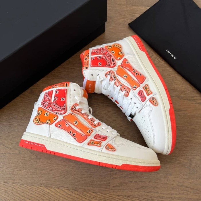 AMIRI Skel Top Hi Bandana White Orange