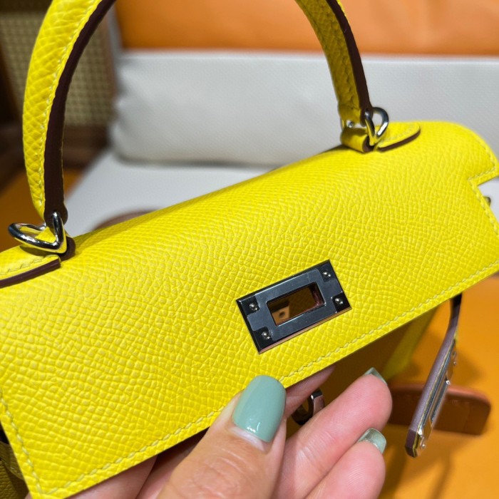  Handbags Hermes mini kelly  size:19 cm