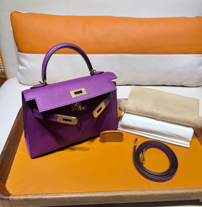  Handbags Hermes mini kelly  size:19 cm