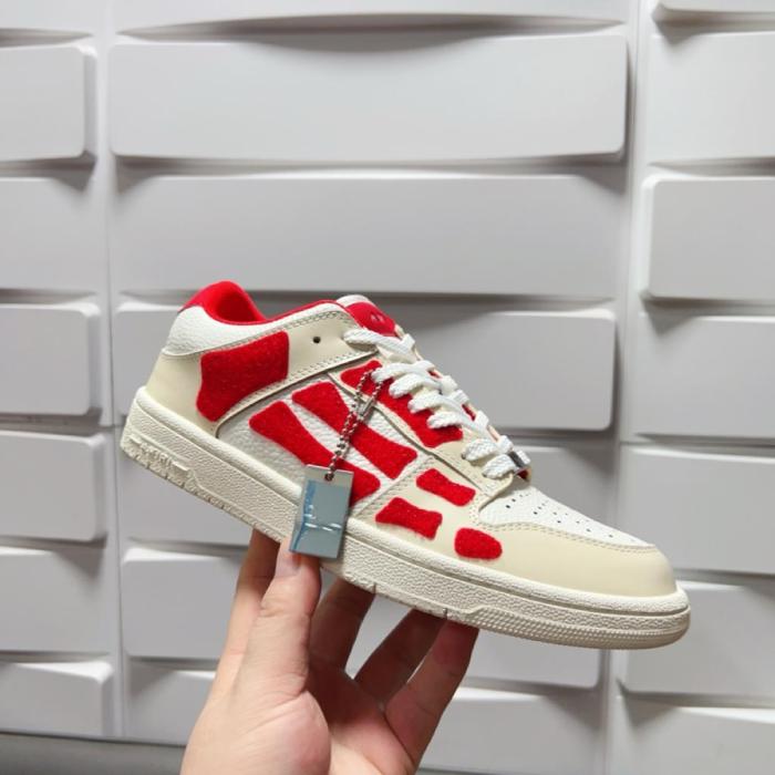 AMIRI Skel Top Low White Red Chenille