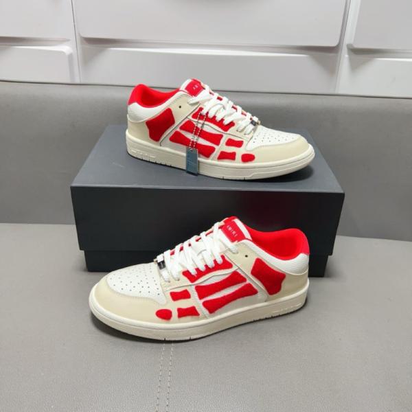 AMIRI Skel Top Low White Red Chenille