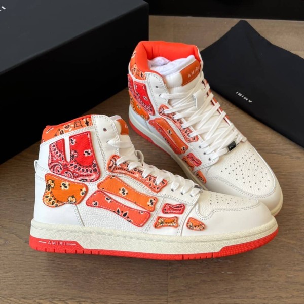 AMIRI Skel Top Hi Bandana White Orange