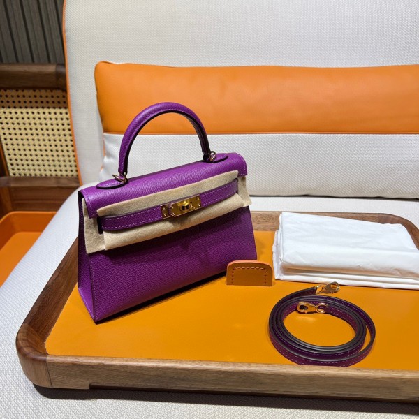  Handbags Hermes mini kelly  size:19 cm