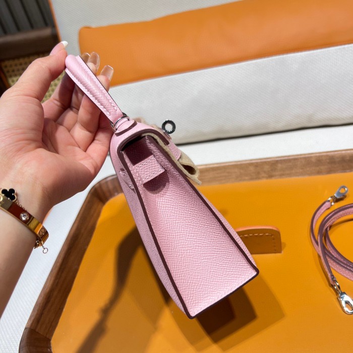  Handbags Hermes mini kelly  size:19 cm