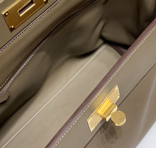 HERMES 24/24 Evercolor With Swift Calfskin Portable Crossbody Bag Shoulder Bag Mini Women's Elephant Gray H082153CCBH size 21*12*16 cm