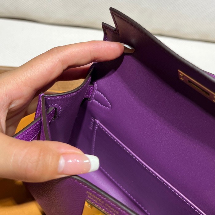  Handbags Hermes mini kelly  size:19 cm