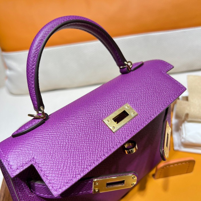  Handbags Hermes mini kelly  size:19 cm