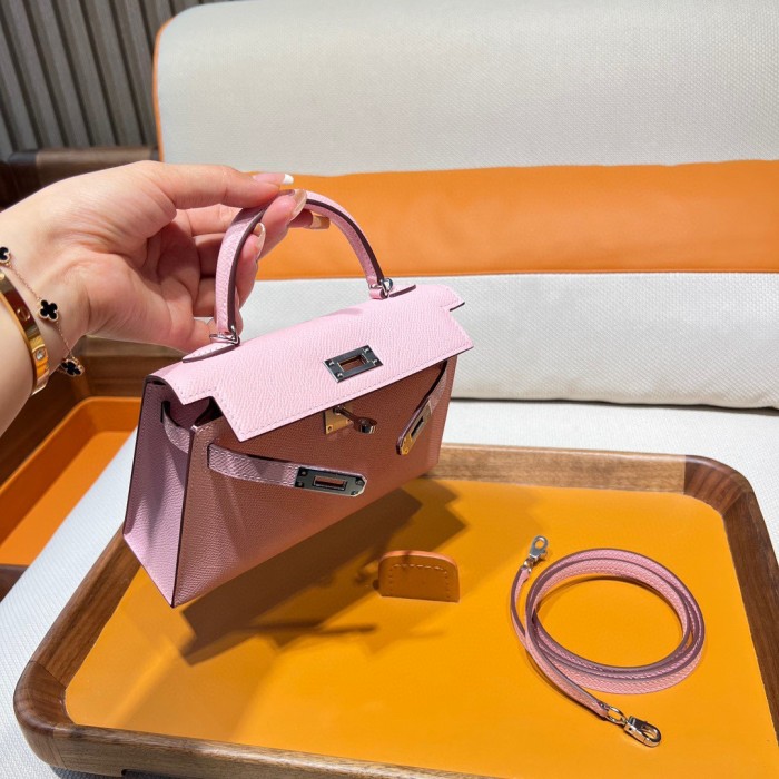  Handbags Hermes mini kelly  size:19 cm