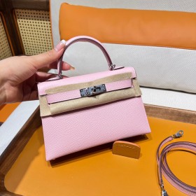  Handbags Hermes mini kelly  size:19 cm