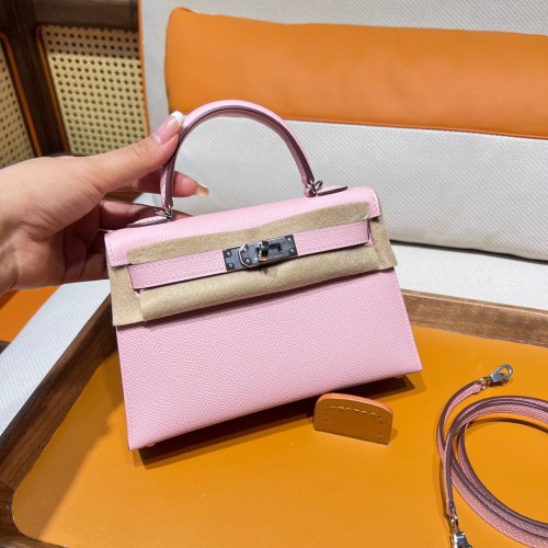  Handbags Hermes mini kelly  size:19 cm