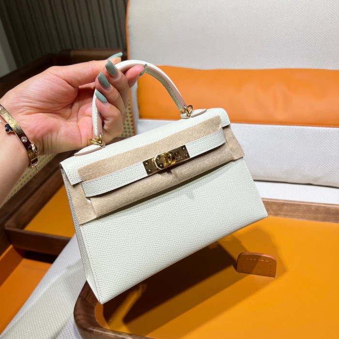  Handbags Hermes mini kelly  size:19 cm