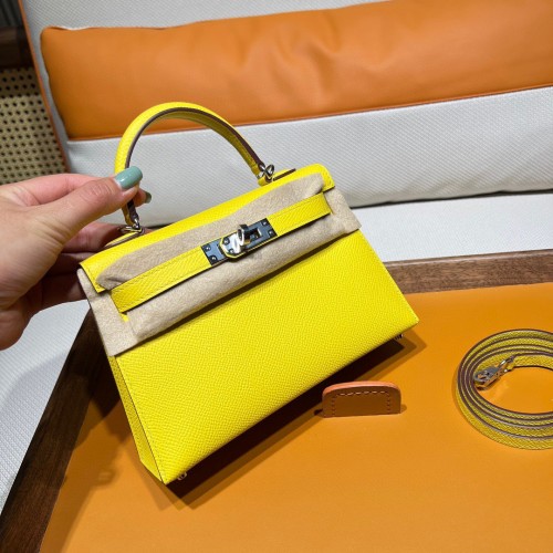  Handbags Hermes mini kelly  size:19 cm