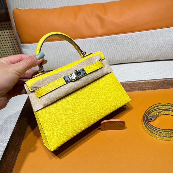 Handbags Hermes mini kelly  size:19 cm
