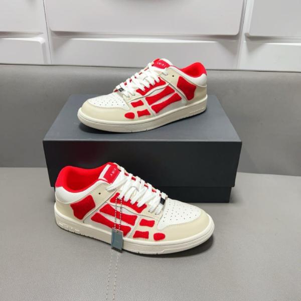 AMIRI Skel Top Low White Red Chenille