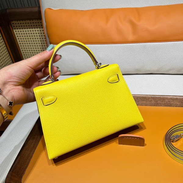  Handbags Hermes mini kelly  size:19 cm