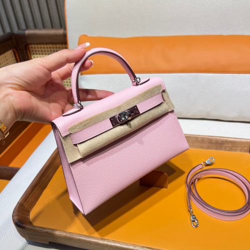  Handbags Hermes mini kelly  size:19 cm
