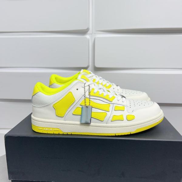 AMIRI Skel Top Low White Fluorescent Yellow
