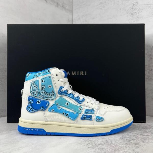AMIRI Skel Top Hi Bandana White Blue