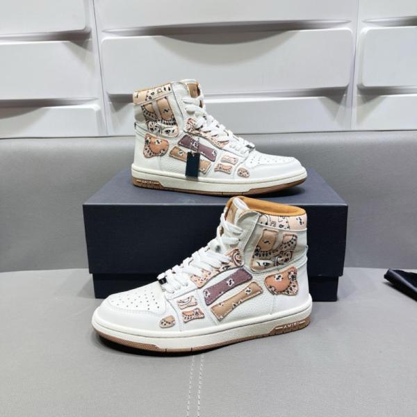 AMIRI Skel Top Hi Bandana Brown White