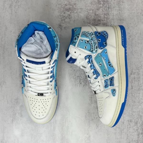 AMIRI Skel Top Hi Bandana White Blue