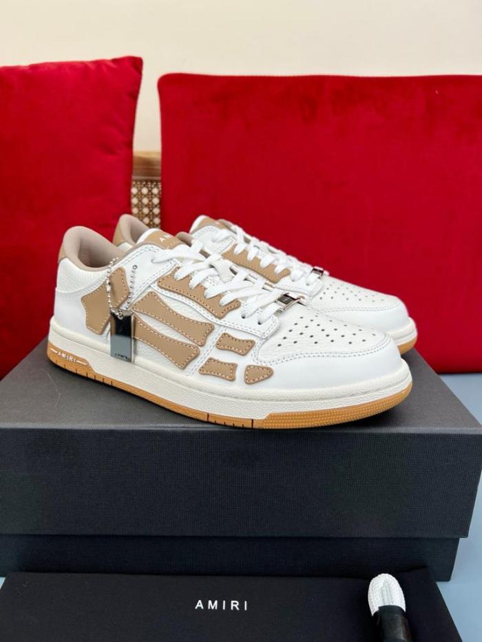 AMIRI Skel Top Low White Brown White