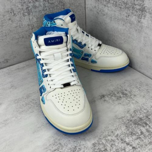 AMIRI Skel Top Hi Bandana White Blue