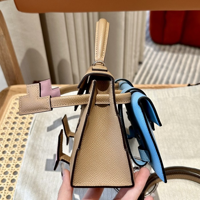  Handbags Hermes mini kelly  size:19 cm