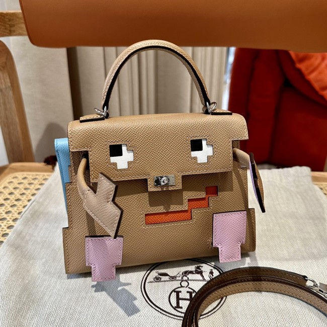  Handbags Hermes mini kelly  size:19 cm