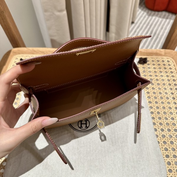  Handbags Hermes mini Kelly size:22cm