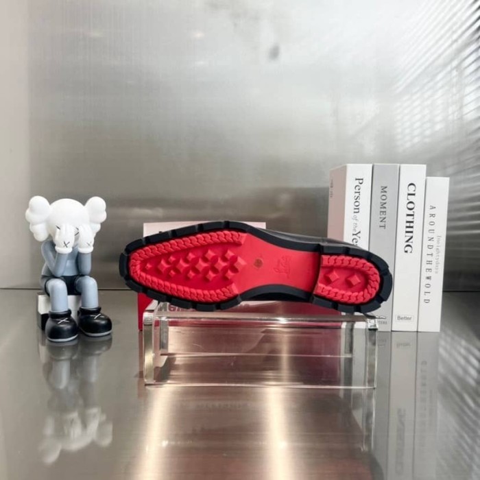 CHRISTIAN LOUBOUTIN Men's Black Leather Ankle Boots