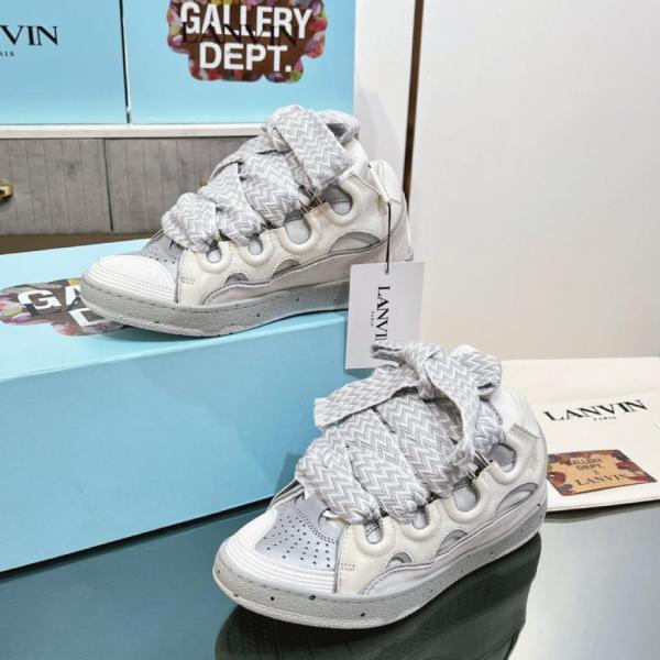 Lanvin Women's Curb Sneakers White Grey