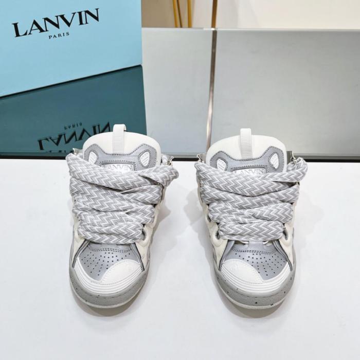 Lanvin Women's Curb Sneakers White Grey