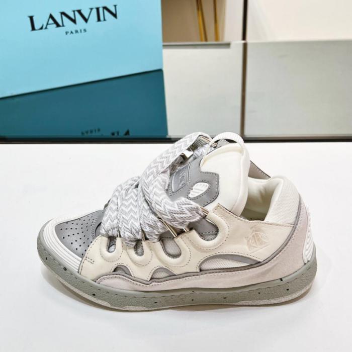 Lanvin Women's Curb Sneakers White Grey