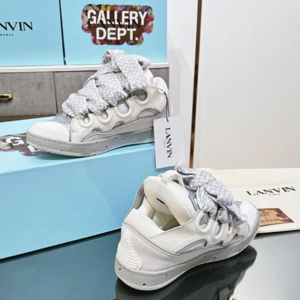 Lanvin Women's Curb Sneakers White Grey
