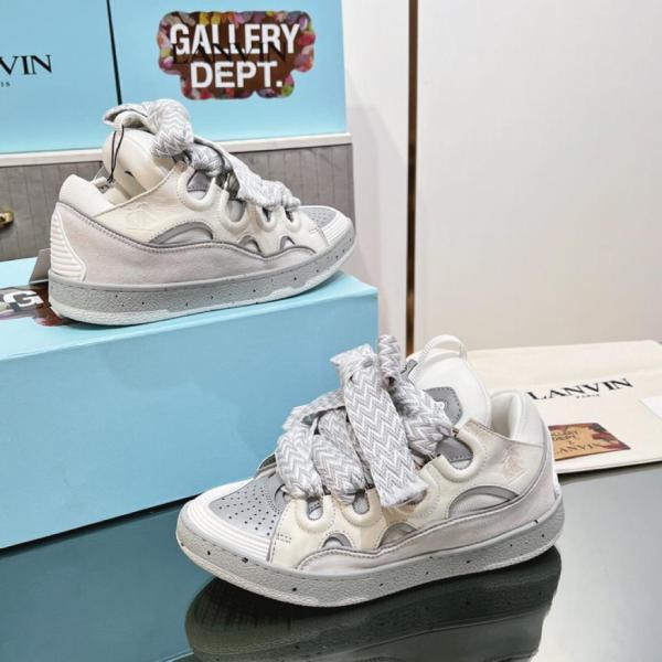 Lanvin Women's Curb Sneakers White Grey