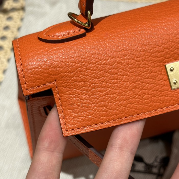  Handbags Hermes mini Kelly size:19 cm