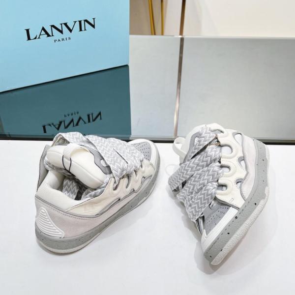 Lanvin Women's Curb Sneakers White Grey