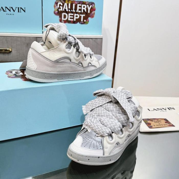 Lanvin Women's Curb Sneakers White Grey